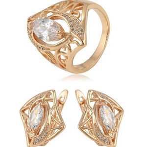 Simulated Marquise Diamonds Earrings and Ring Set Size 6